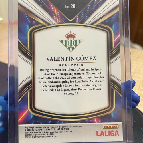 Panini Select 2025-26 La Liga Betis Valentin Gomez RC Future card like new