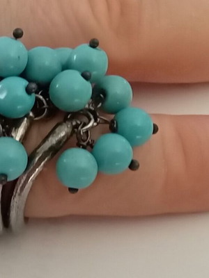 Oxette statement ring with turquoise beads and silver base used