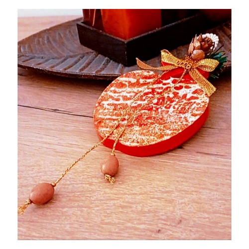Handmade ceramic pomegranate charm 2026 new, hand-painted