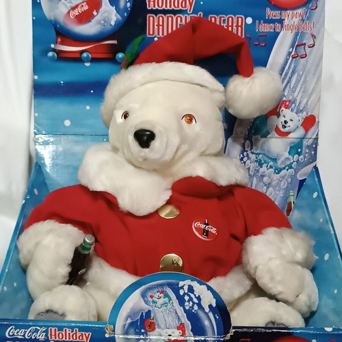 Collectible plush Thirsty Bear by Coca Cola used, 1999 Christmas edition