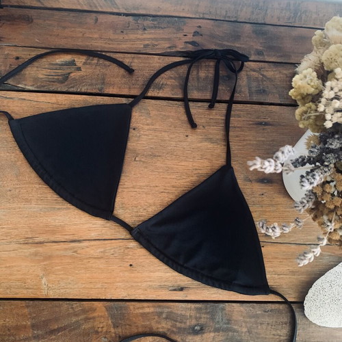 Triangle Bralette jersey top Veloudakis, black, small