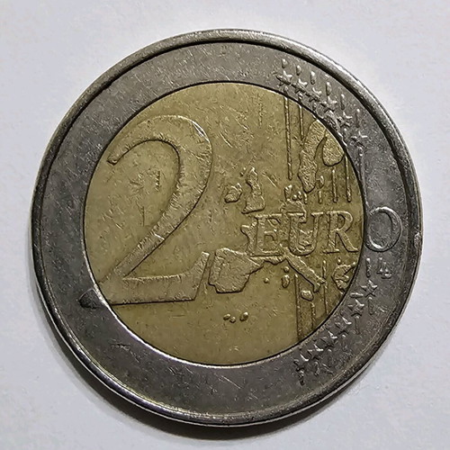 Coin 1 German two-euro used with die chip error