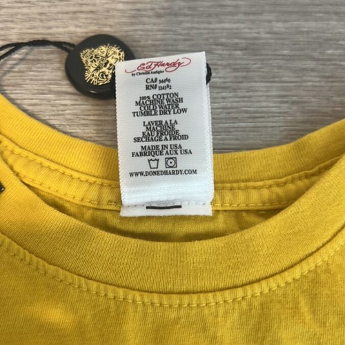 Ed Hardy T-shirt new women's, size S, yellow