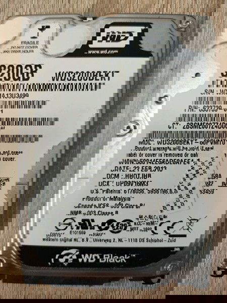 HDD 2.5" 320GB WESTERN DIGITAL BLACK SATA