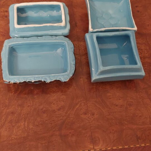 Italian porcelain jewelry box set 2, mid-century 1960