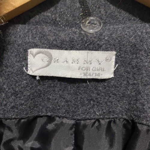 Children's gray wool coat with belt used