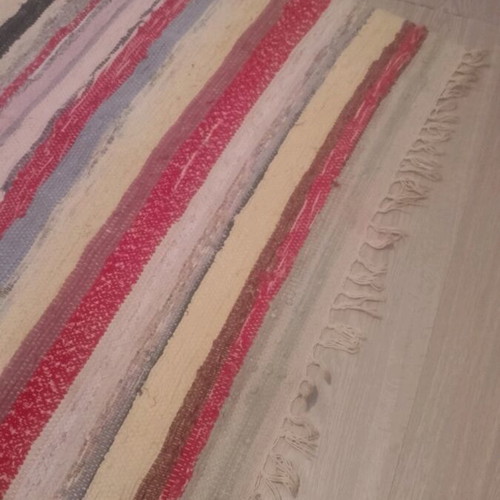 Rag rug used, colorful runner, 3 meters long