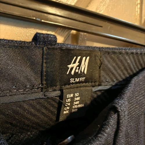 H&M fabric pants dark blue like new size S
