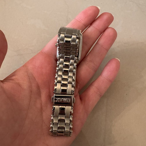 QMax watch used, water resistant, stainless steel, unisex, silver