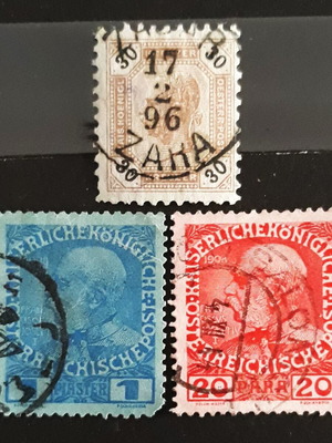 Σφραγίδες Austria Empire 1890-1908 με Αυτοκράτορα Franz Joseph σαν καινούργιες (3 τεμ.)