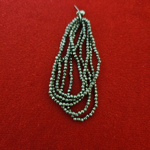 MNG earrings with beads, new, black and silver