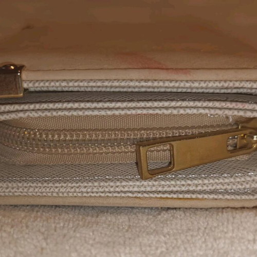 Abbey wrist wallet used, beige with gold details