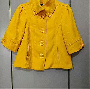 L Κίτρινο μπουφάν - πανωφόρι Bershka