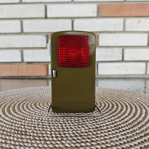 Vintage metal pocket flashlight, khaki