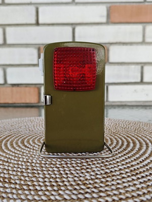 Vintage metal pocket flashlight, khaki