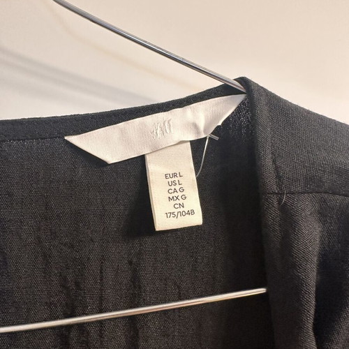Black dress with embroidery like new, H&M, size L