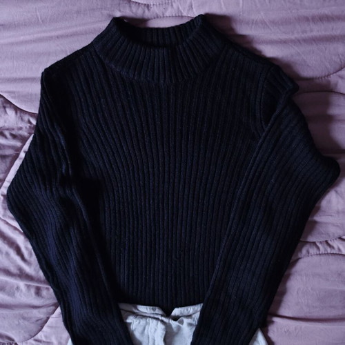 Black basic ribbed blouse H&M size S like new