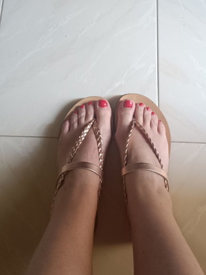 Women’s leather sandals Ioannis with braided strap, like new, size 36