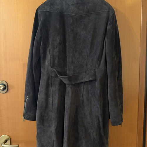 Attrattivo suede coat dark brown 100% leather size XL