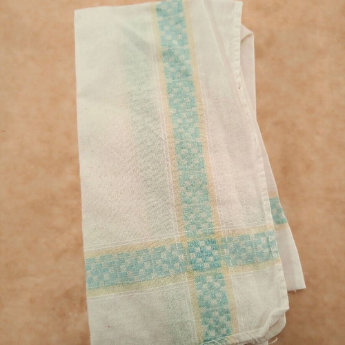 Cotton vintage petou scarf like new with blue decorative design
