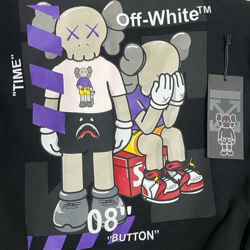 Off White Kaws hoodie new, size Small, purple and black