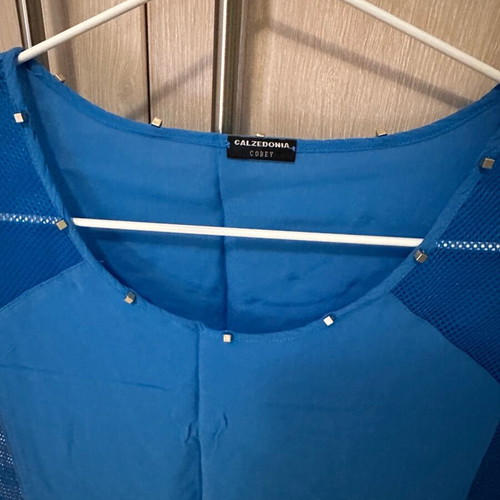 Calzedonia blue beach caftan with mesh and studs in excellent condition