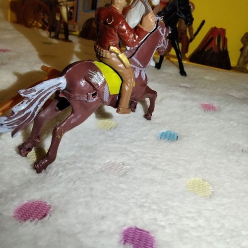 Wild West Cowboys and Indians figures with stagecoaches used