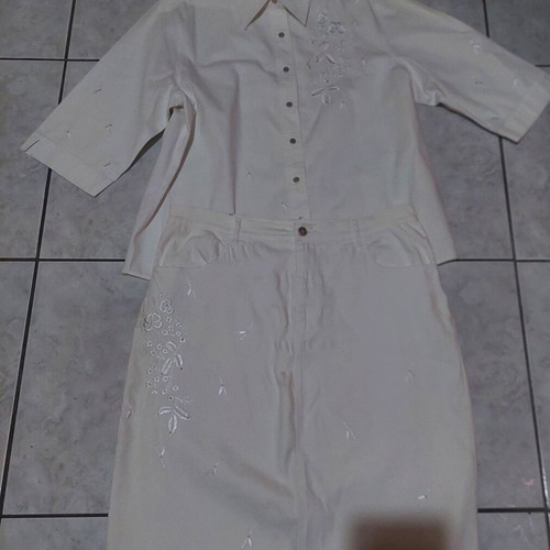Women's set white with strass like new