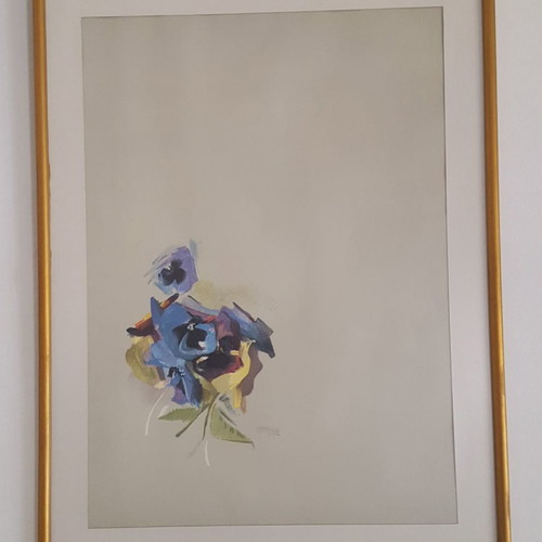 Silk screen printing painting used, dimensions 58cm x 76cm