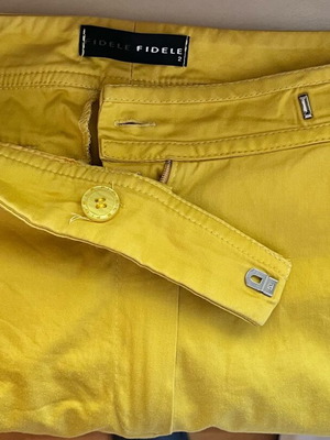 Yellow pants used, size Small, elastic fabric
