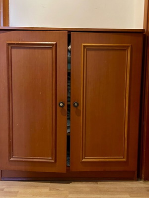 Wall unit cabinet used, plywood and veneer finish