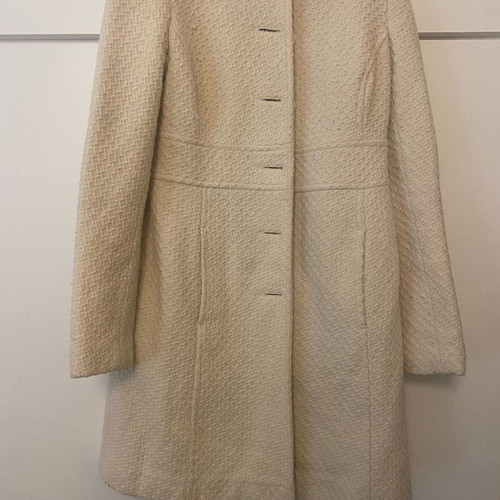 Wool blend coat used, 70% wool, beige, size S