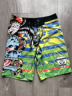 Ed Hardy Christian Audigier Board Shorts new, Skull Eagle design