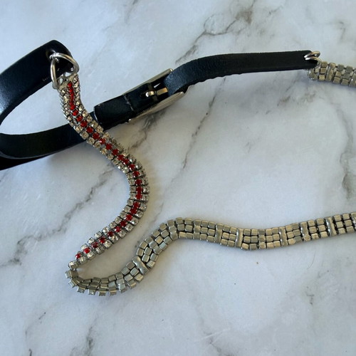 Gianfranco Ferre leather belt with strass used