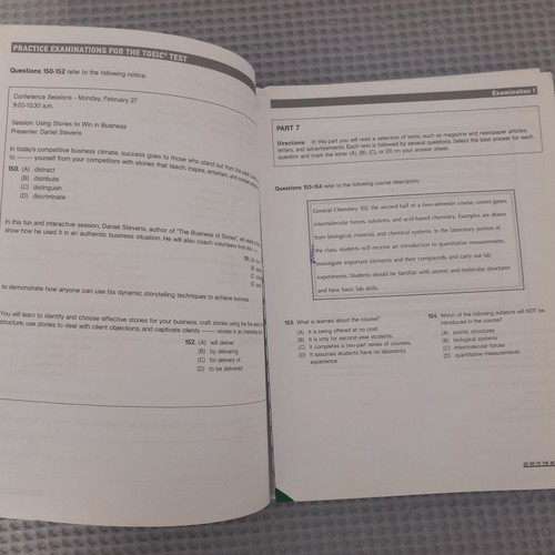 Practice Examinations For The Toeic Test used