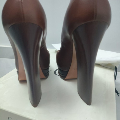 Casadei brown leather high heel pumps size 37