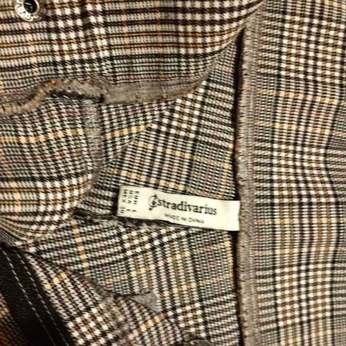 Tailored Checked Pants Stradivarius like new, black and gray