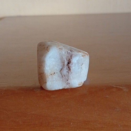 Raw white quartz crystal, semi-transparent