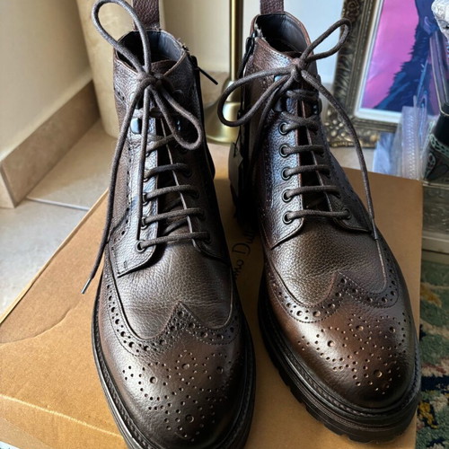 Oxford leather boots new brown Massimo Dutti
