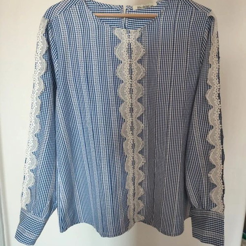 Blu Deise blouse like new, light cotton, blue and white, sizes M/L