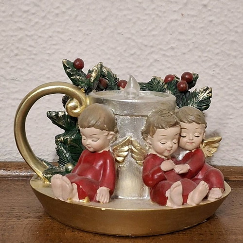 Christmas decorative angels with LED candle like new