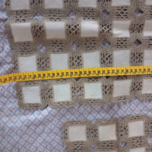 Set of two rectangular crochet lace table runners like new