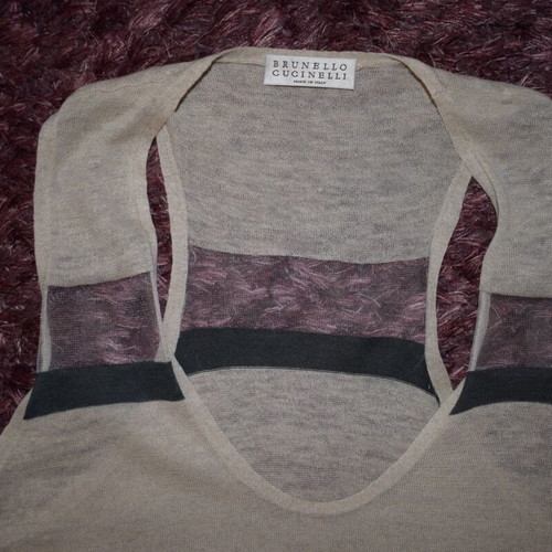 Brunello Cucinelli tank top like new, woman L/XL, gray and beige