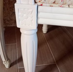 Country style solid wood armchair with floral fabric