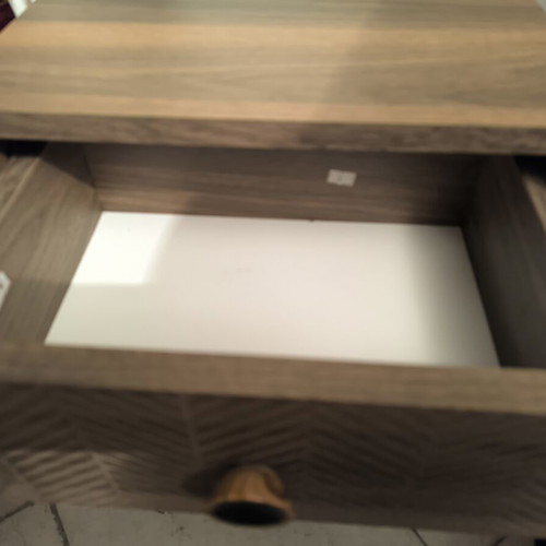 Walnut nightstands with pattern, set of 2