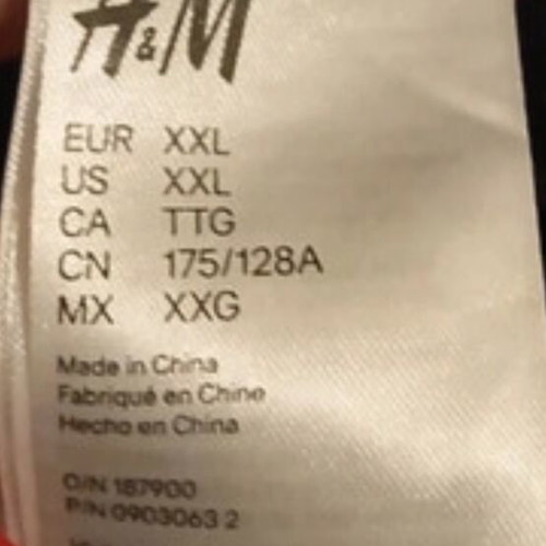 H&M shirt thin long unisex used, blue, size XXL
