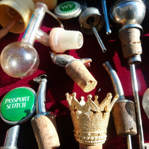 Antique bottle stoppers collection used