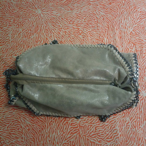 Women's shoulder bag like new, beige-gold