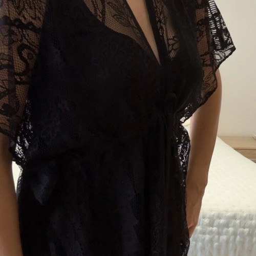 Black lace kimono beach wear one size like new