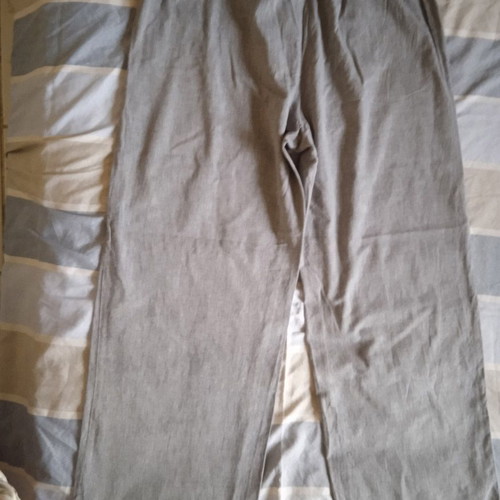 Vintage Gray Cotton Pants Egg with Elastic Waist and Drawstring like new